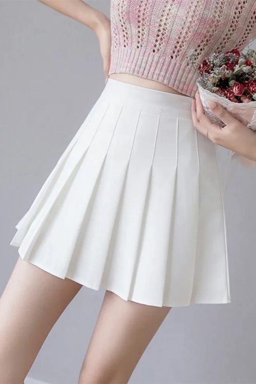 High Waist Pleated Skirt