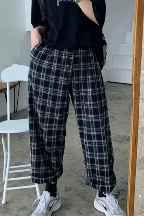 Casual Plaid Pants