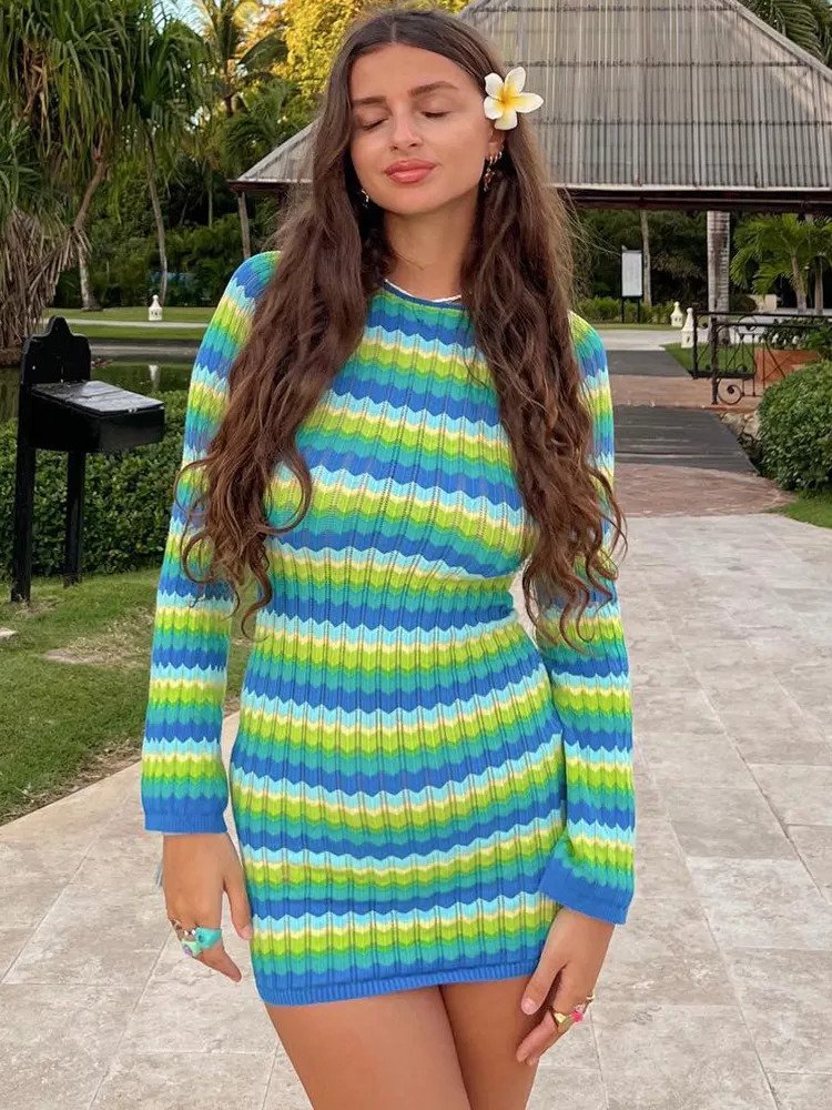 Long Sleeve Striped Dress