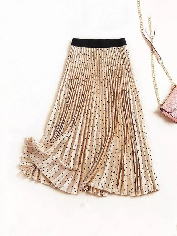 High Waist Print Midi Skirt