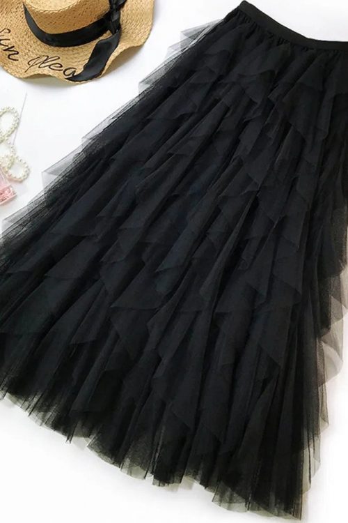 Pleated Tulle Skirt