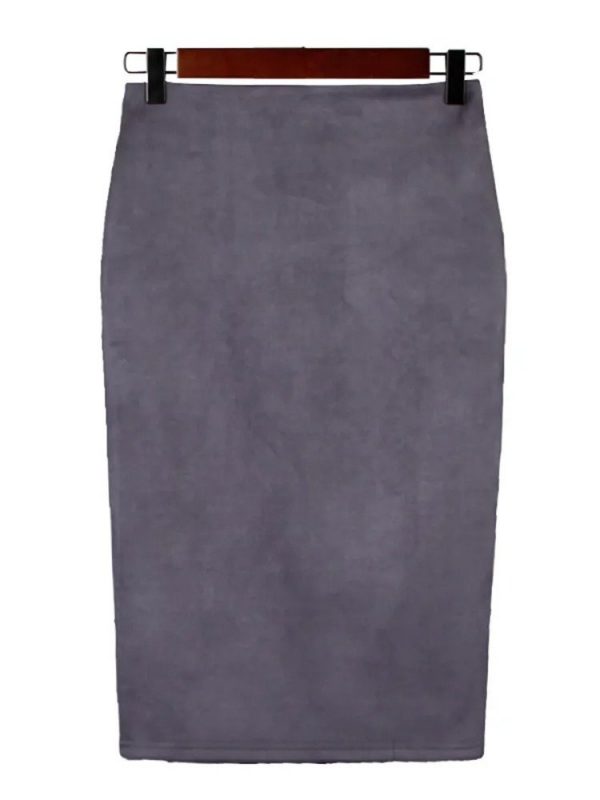 Suede Midi Pencil Skirt - Image 9