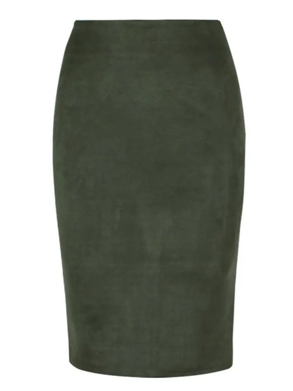 Suede Midi Pencil Skirt - Image 8