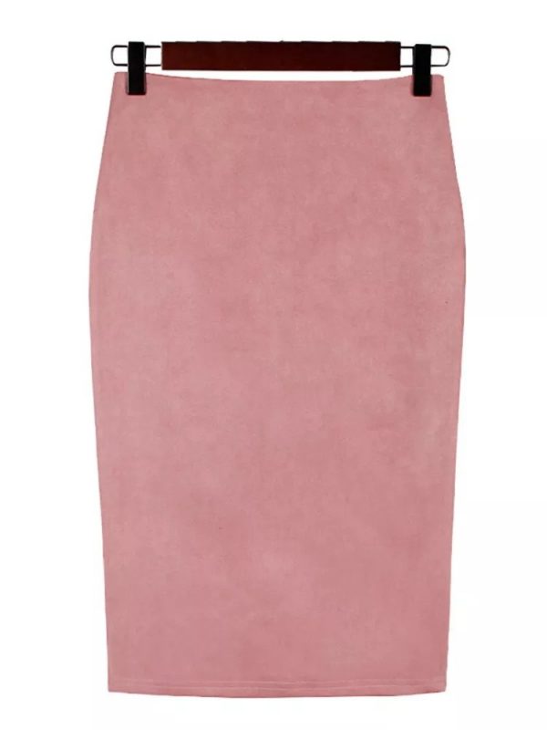 Suede Midi Pencil Skirt - Image 7